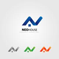 Letter Type N House Property Logo Sign Symbol Icon vector