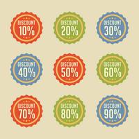 Retro discount badge sell sale promotion vector