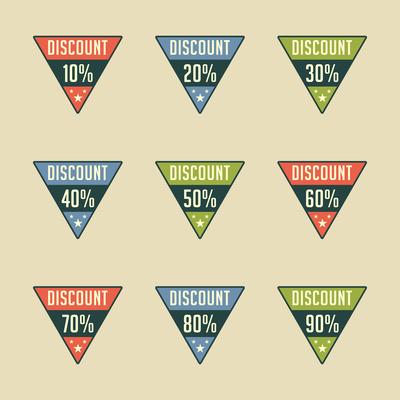 Retro discount badge sell sale promotion vector
