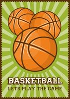 Basketball Football Sport Retro Pop Art Poster Signage vector