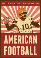 American Football Rugby Sport Retro Pop Art Poster Signage