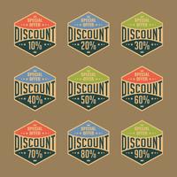 Retro discount badge sell sale promotion vector