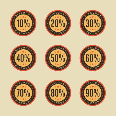 Retro discount badge sell sale promotion vector