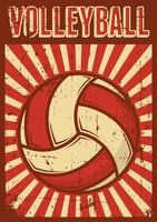 Balón de voleibol Deporte de voleibol Cartel retro del arte pop Señalización