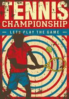 Cartel del cartel del arte pop retro del deporte del tenis