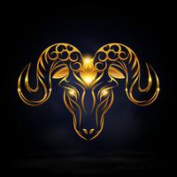 gold goat symbol vector