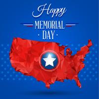 Blue happy memorial day vector