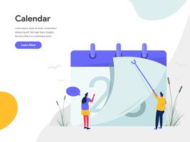 Calendar Illustration Concept. Modern flat design concept of web page design for website and mobile website.Vector illustration EPS 10 vector