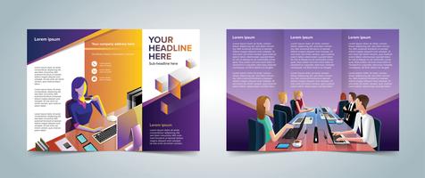Trifold Business Brochure Template vector