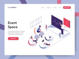 Landing page template of Event Space Illustration Concept. Isometric flat design concept of web page design for website and mobile website.Vector illustration EPS 10 vector
