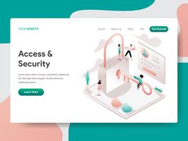 Landing page template of Access and Security Illustration Concept. Isometric design concept of web page design for website and mobile website.Vector illustration vector