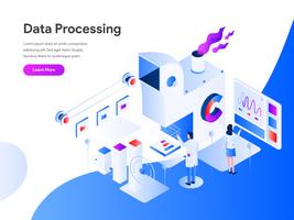 Data Processing Isometric Illustration Concept. Modern flat design concept of web page design for website and mobile website.Vector illustration EPS 10 vector