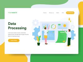 Landing page template of Data Processing Illustration Concept. Modern Flat design concept of web page design for website and mobile website.Vector illustration vector