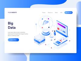 Landing page template of Big Data Isometric Illustration Concept. Isometric flat design concept of web page design for website and mobile website.Vector illustration