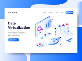 Landing page template of Data Virtualization Isometric Illustration Concept. Isometric flat design concept of web page design for website and mobile website.Vector illustration vector