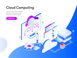 Cloud Computing Isometric Illustration Concept. Modern flat design concept of web page design for website and mobile website.Vector illustration EPS 10 vector