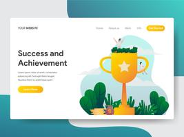 Landing page template of Success and Achievement Illustration Concept. Modern flat design concept of web page design for website and mobile website.Vector illustration vector
