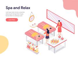 Relax and Spa Room Illustration Concept. Isometric design concept of web page design for website and mobile website.Vector illustration vector