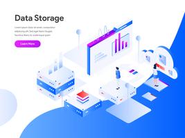 Data Storage Isometric Illustration Concept. Modern flat design concept of web page design for website and mobile website.Vector illustration EPS 10 vector