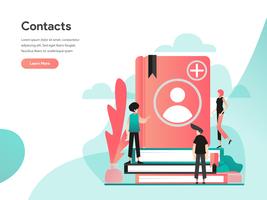 Phone Contacts Illustration Concept. Modern flat design concept of web page design for website and mobile website.Vector illustration EPS 10 vector