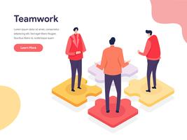 Collaborative Environment Illustration Concept. Isometric design concept of web page design for website and mobile website.Vector illustration vector