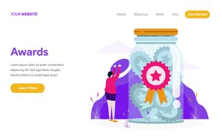 Landing page template of Awards Illustration Concept. Modern flat design concept of web page design for website and mobile website.Vector illustration vector