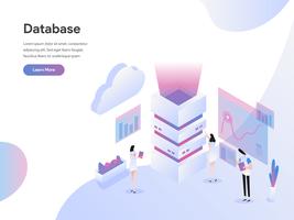 Landing page template of Database Server Isometric Illustration Concept. Isometric flat design concept of web page design for website and mobile website.Vector illustration vector