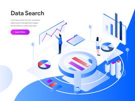 Data Search Isometric Illustration Concept. Modern flat design concept of web page design for website and mobile website.Vector illustration EPS 10 vector