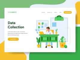 Landing page template of Data Collection Illustration Concept. Modern Flat design concept of web page design for website and mobile website.Vector illustration vector