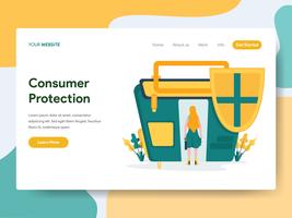 Landing page template of Consumer Protection Illustration Concept. Modern Flat design concept of web page design for website and mobile website.Vector illustration vector