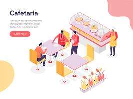 Cafetaria Illustration Concept. Isometric design concept of web page design for website and mobile website.Vector illustration vector