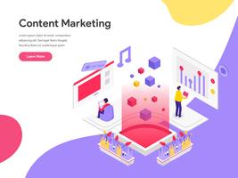 Landing page template of Content Marketing Illustration Concept. Isometric flat design concept of web page design for website and mobile website.Vector illustration vector
