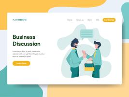 Landing page template of Business Discussion Illustration Concept. Modern Flat design concept of web page design for website and mobile website.Vector illustration vector