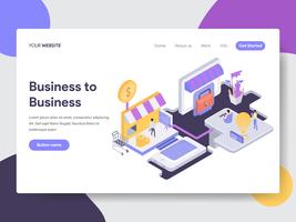 Landing page template of Business to Business Illustration Concept. Isometric flat design concept of web page design for website and mobile website.Vector illustration vector