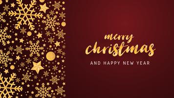 Merry Christmas and Happy new year greeting card luxury in paper cut style background. Vector illustration Christmas celebration with decoration for banner, flyer, poster, wallpaper, template.