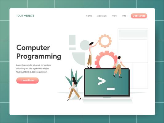 Computer Programming Illustration Concept. Modern design concept of web page design for website and mobile website.Vector illustration EPS 10