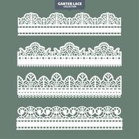 Set Garter Lace Ornament for Embroidery, Cutting  Sticker and Laser Cut vector