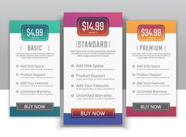 Pricing table vector