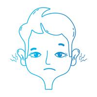 line man with otitis earache illness infection vector