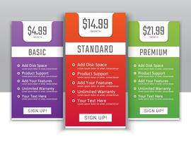  Pricing plans for websites and applications vector