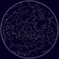 Vector map of norhern sky with constellations