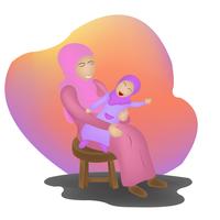 Ilustración del personaje del día de la madre islámica vector