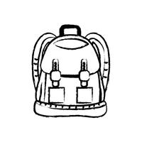 figure backpack object with pockets and closures design vector