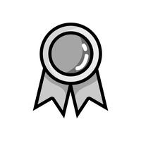 grayscale school medal symbol to intelligent student vector