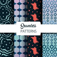 set abstract seamless pattern background design vector