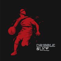 basketball silhouette dribble slice vector