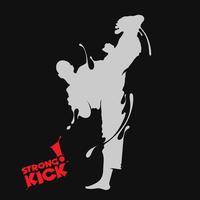 taekwondo kick splash vector