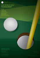 Cartel de golf campeonato ilustración vectorial vector