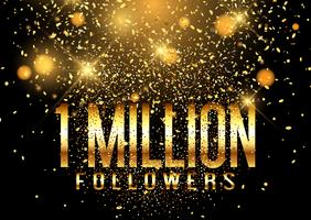 Fondo de celebración de confeti de un millón de seguidores. vector