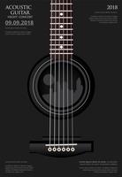 Ilustración de Vector de plantilla de fondo de cartel de concierto de guitarra